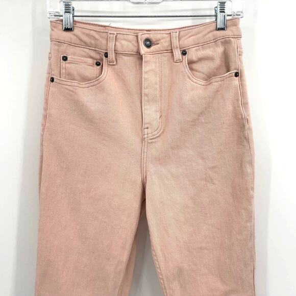 Motel Rocks BOOTLEG JEANS IN BLUSH Medium Light Pink Bootcut Flare Leg Stretch - Picture 9 of 16